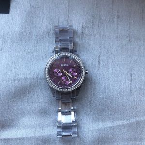 Fossil watch with clear band